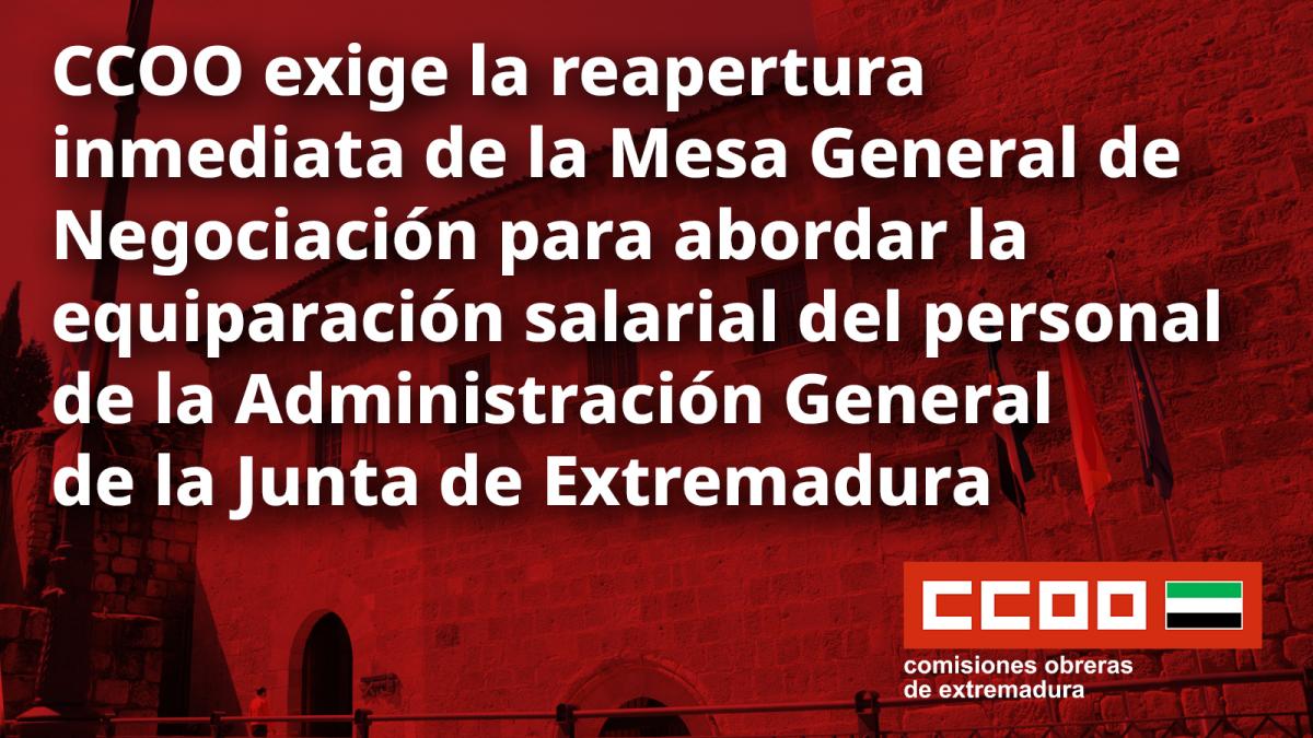 Equiparación salarial del personal de la Administración General de la Junta de Extremadura